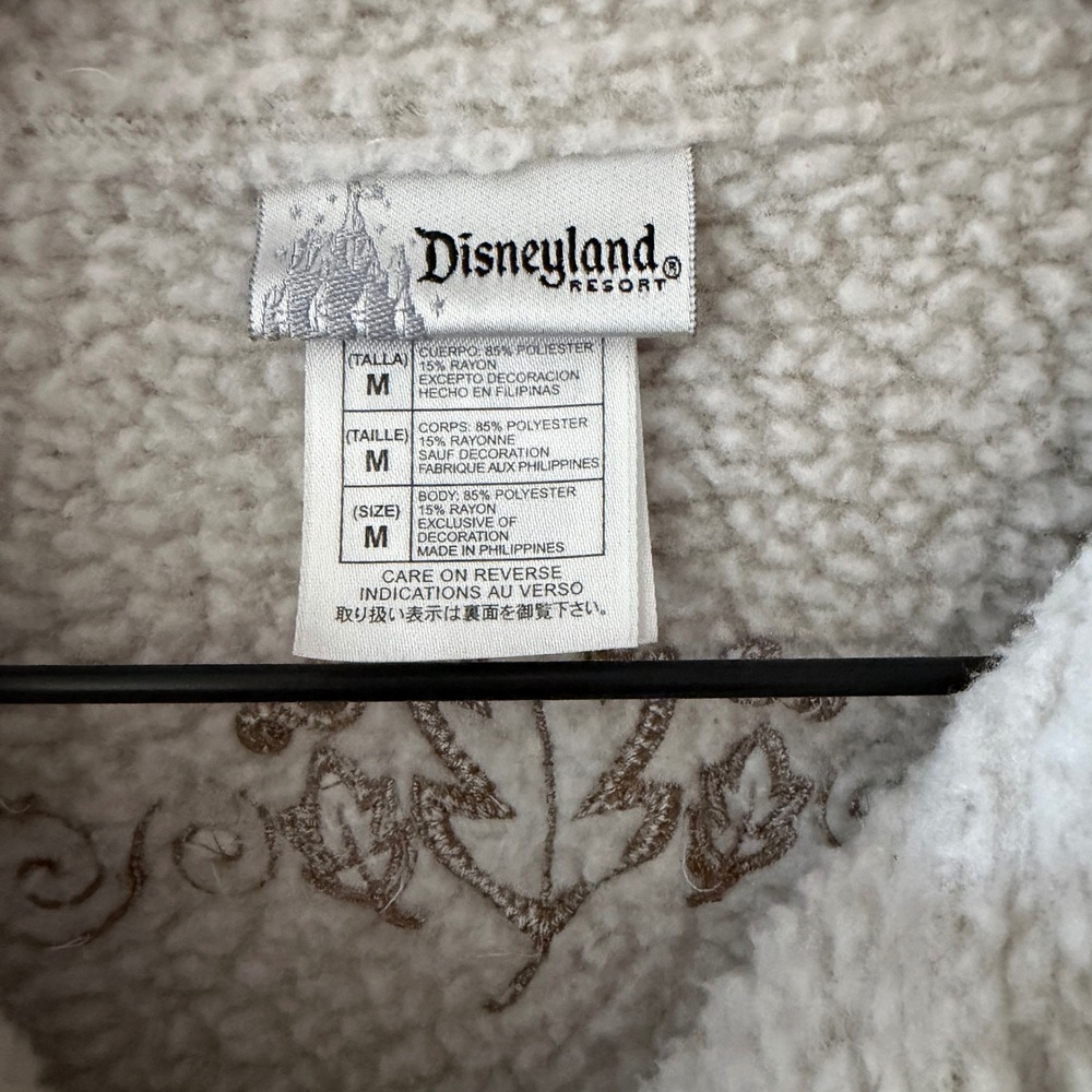 DISNEYLAND RESORT Womens Fleece Jacket Winnie Pooh Embroidered Cozy Tan Size M - Picture 3 of 8